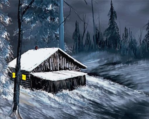 Winter Night By Bob Ross paint by numbers
