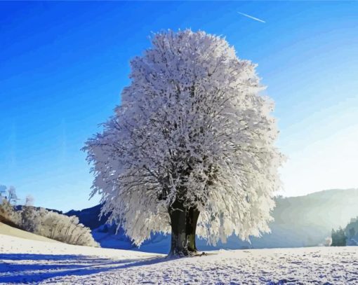 Winter Tree In Snow paint by numbers