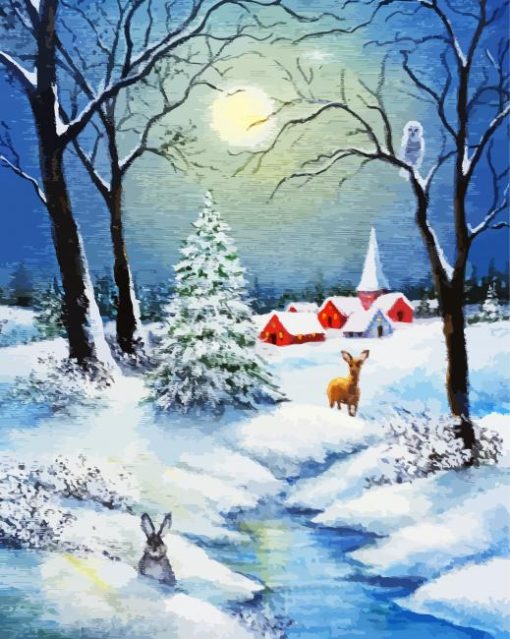 Winter Scene paint by numbers
