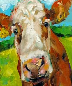Aesthetic Abstract Cow paint by numbers