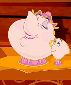Beauty And The Beast Mrs Potts paint by numbers