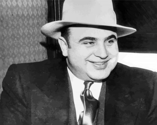 black and white Al Capone gangster paint by number
