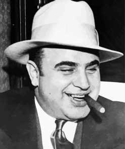 black and white Al Capone paint by numbers
