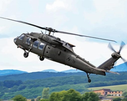 Black Hawk Helicopter Paint by numbers