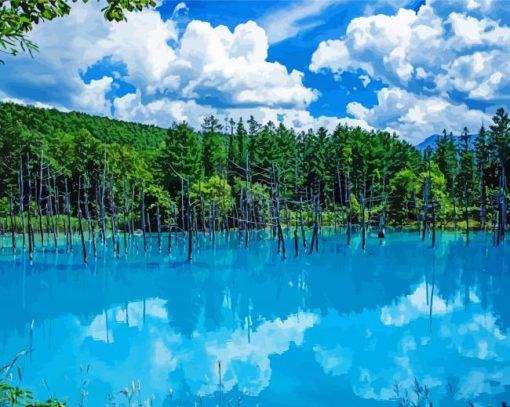 Blue Pond Hokkaido paint by numbers