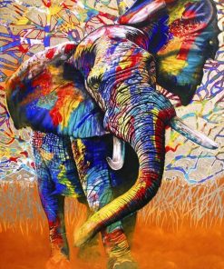 Colorful Elephant Animal paint by numbers