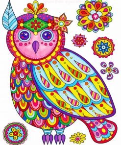 Boho Owl Bird paint by numbers