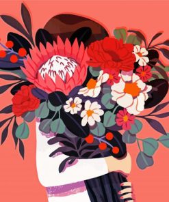 bouquet of flower illustrations paint by numbers