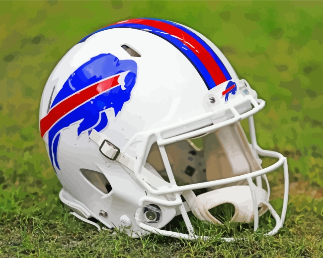 Buffalo Bills Helmet - Paint By Number - Painting By Numbers
