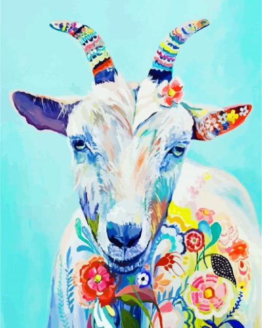 cute Floral Goat paint by numbers