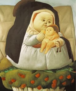 Fernando Botero Madonna With Child paint by numbers