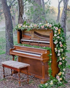 Flowers Blooming Piano Paint by numbers