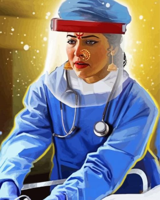 Indian Female Doctor paint by numberspaint by numbers