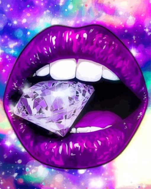Lips With Diamond Paint by numbers