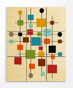 Mid Century Modern Art Wood Wall paint by numbers