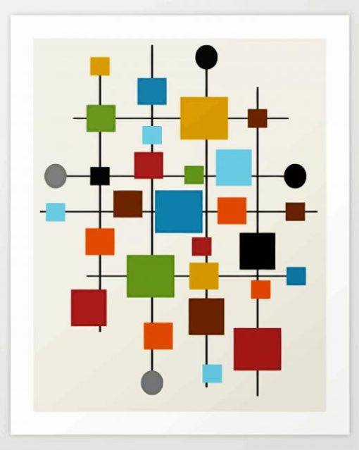 Mid Century Modern Art paint by numbers