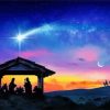 Nativity Scene Silhouette paint by numbers