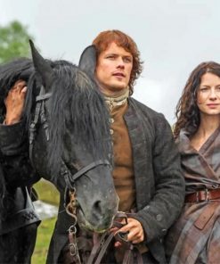 Outlander Jamie Claire Horse paint by numbers