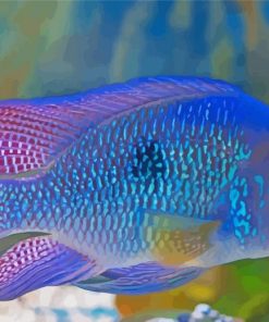 purple Cichlid paint by number