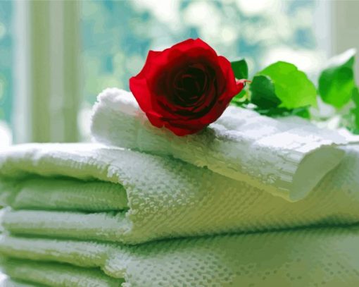 White Towels At Spa paint by numbers