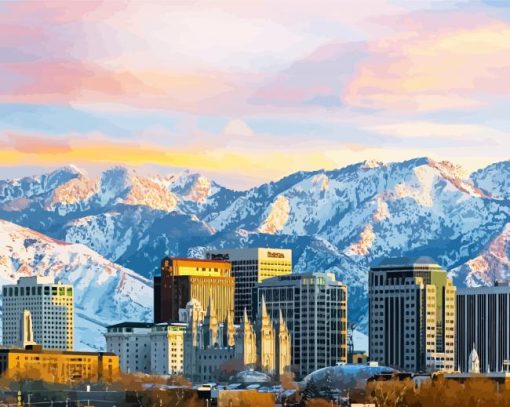 Salt Lake City Downtown paint by numbers