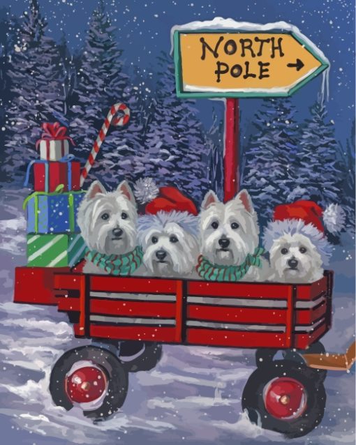 Westie Christmas paint by numbers
