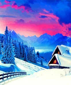 Beautiful Winter Scene paint by numbers