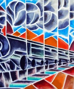 Abstract Train paint by numbers
