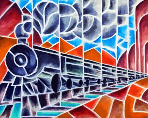 Abstract Train paint by numbers