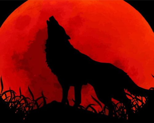 Aesthetic Wolf Moon paint by numbers