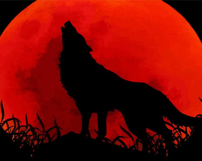Aesthetic Wolf Moon paint by numbers