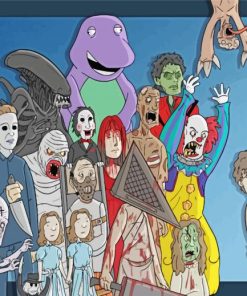 All Horror Guys Together paint by numbers