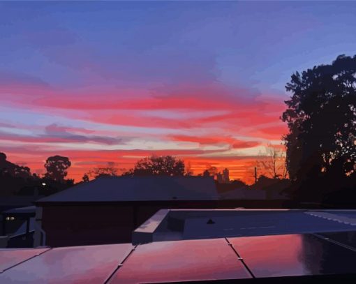 Beautiful Rooftop Sunset paint by numbers