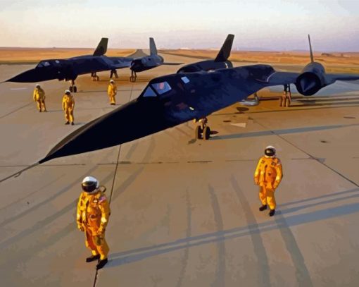 Blackbird SR71 in the airport paint by numbers