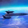 Blackbird SR71 in the sky paint by number