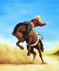 Bucking Horse Cowboy paint by numbers