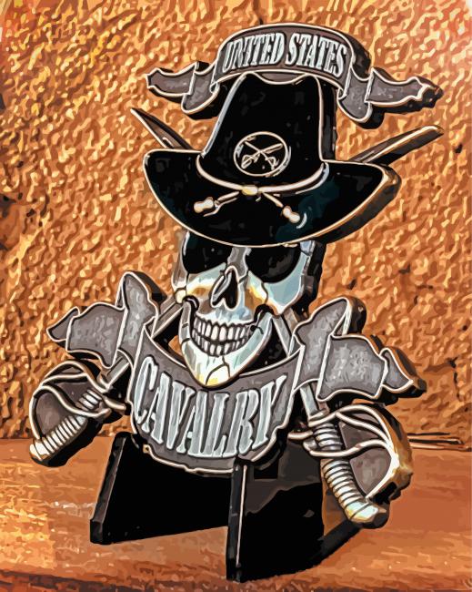 Calvery Cowboy Skull paint by numbers