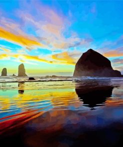 Cannon Beach At Sunset Paint by numbers