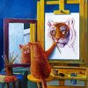 Cat Painting Himself paint by numbers