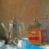 Coffee Mill and breakfast still life paint by number