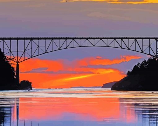 Deception Pass Sunset paint by numbers