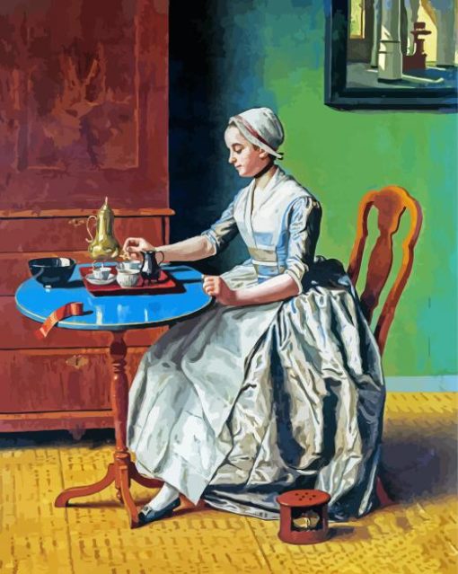Dutch Girl At Breakfast Paint by numbers