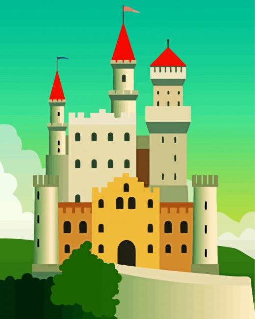 Fairy Castle Illustration paint by numbers