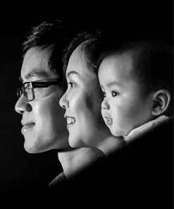 Family In Black And White paint by numbers