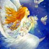 Fantasy Fairy Angel On Moon paint by numbers