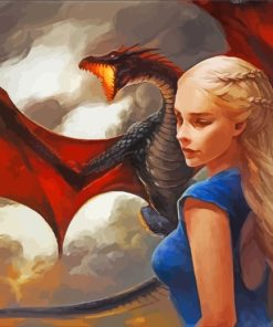Girl With Flying Dragon Paint by numbers