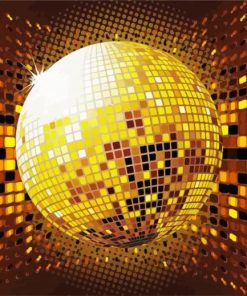 Gold Disco Ball Paint by numbers