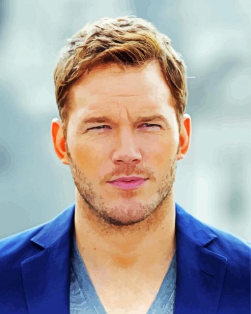 Handsome Actor Chris Pratt paint by numbers