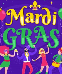 Illustration Mardi Gras Festival Paint by numbers