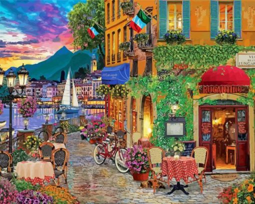 Italian Outdoor Coffee Art paint by numbers